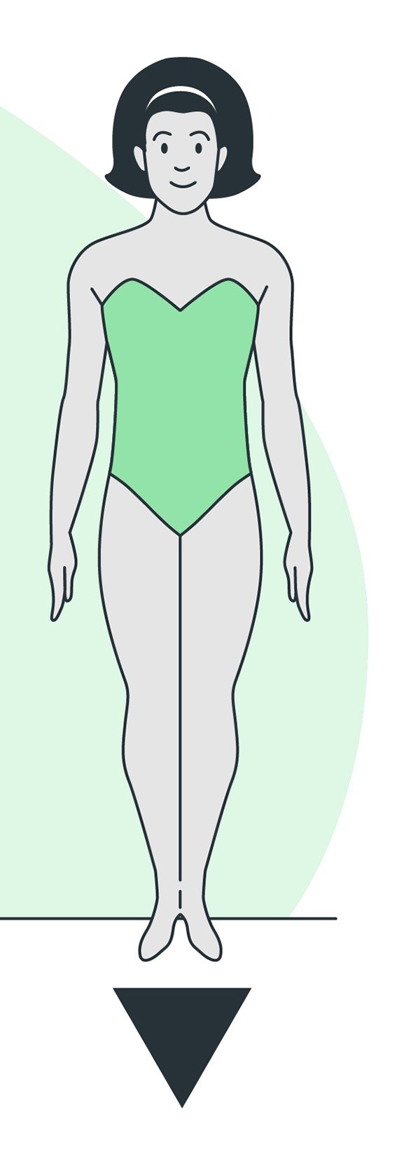 forma del corpo a triangolo invertito